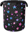 Blue Pink Stars Laundry Basket, Oxford Cloth Laundry Hamper by Unknown