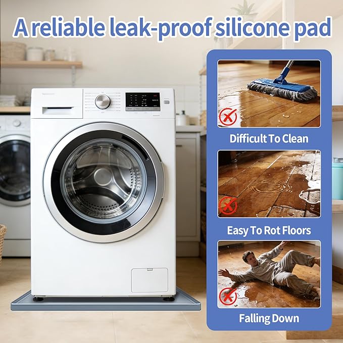 27" x 27" Silicone Washing Machine Drain Pan, Waterproof Washer Drip Tray - Image 6