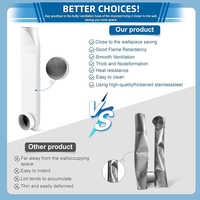 Adjustable Periscope Dryer Vent 23-43", Upgraded 304 Stainless Steel - Image 3