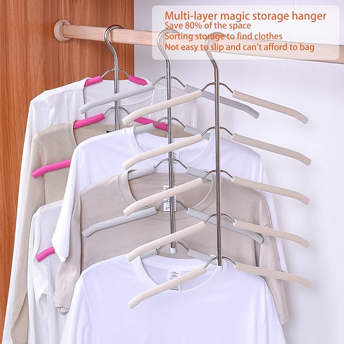 3 Pack 5 in 1 Hangers Blouse Tree Hangers Non Slip Space Saving Clothes Hanger - Image 6