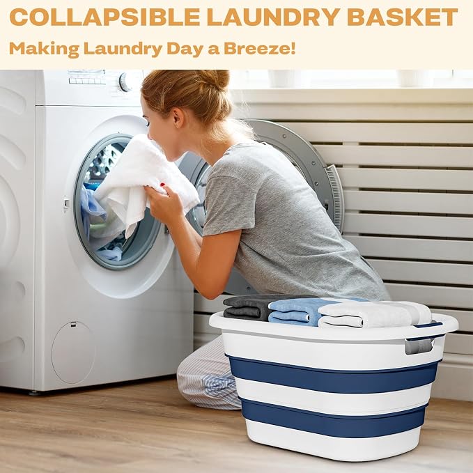 43L Collapsible Laundry Baskets plastic, Pop Up Laundry hamper/Storage Container - Image 3