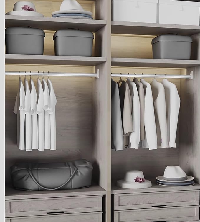 Clothes Rail for Wall, Metal Closet Bar for Hanging Clothes, Thick Garment Pole - Image 7