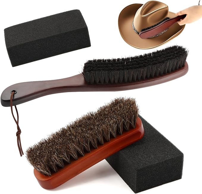 4Pcs Horsehair Felt Hat Brush Kit - Image 3