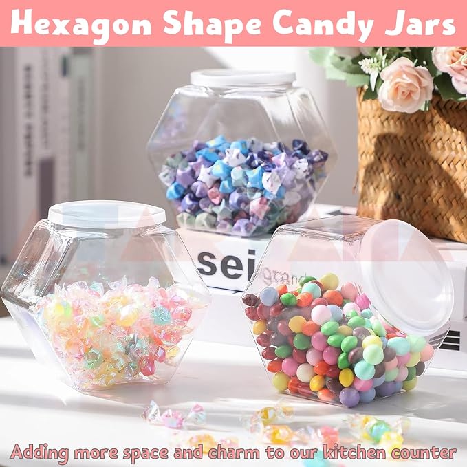 Atarvana Plastic Candy Jars 30oz Set of 4 - Image 4