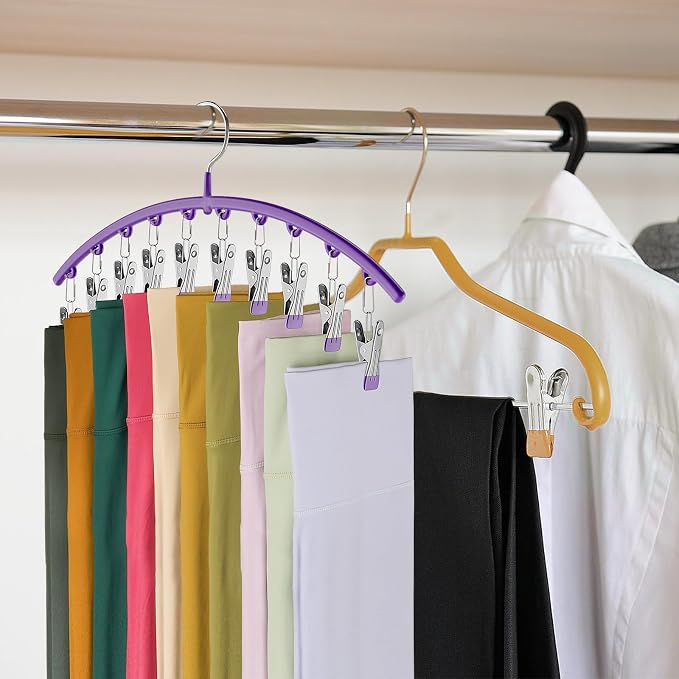 Legging Organizer for Closet, Metal Yoga Pants Hanger w/Rubber Coated 4 Pack - Image 6