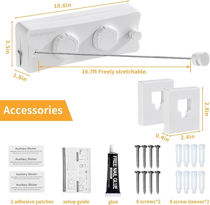 Retractable Clothesline Indoor & Outdoor, Non-Sagging Wall Mounted Drying Rack - Image 8