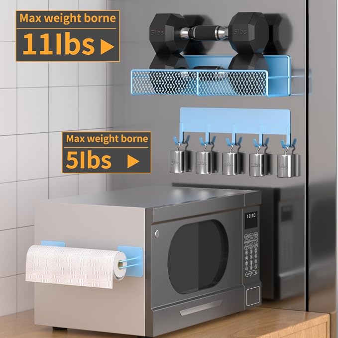 Magnetic Spice Rack for Refrigerator, 10 Pack Metal Magnetic Shelf, Moveable - Image 4