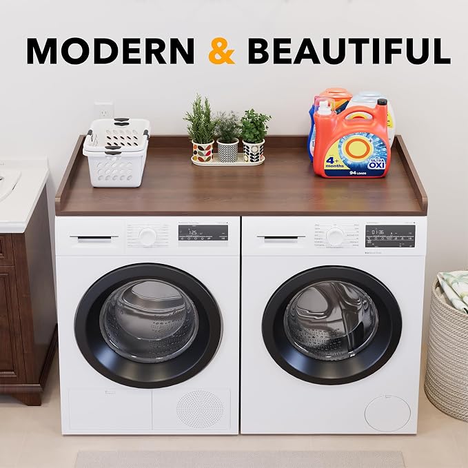SpaceAid Washer Dryer Countertop, Laundry Wood Shelf Topper - Image 6