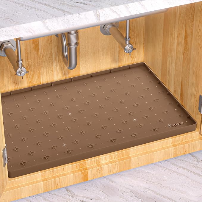 Sdpeia Under Sink Mat 22"×19" Waterproof Silicone Cabinet Liner & Sink Protector by Sdpeia