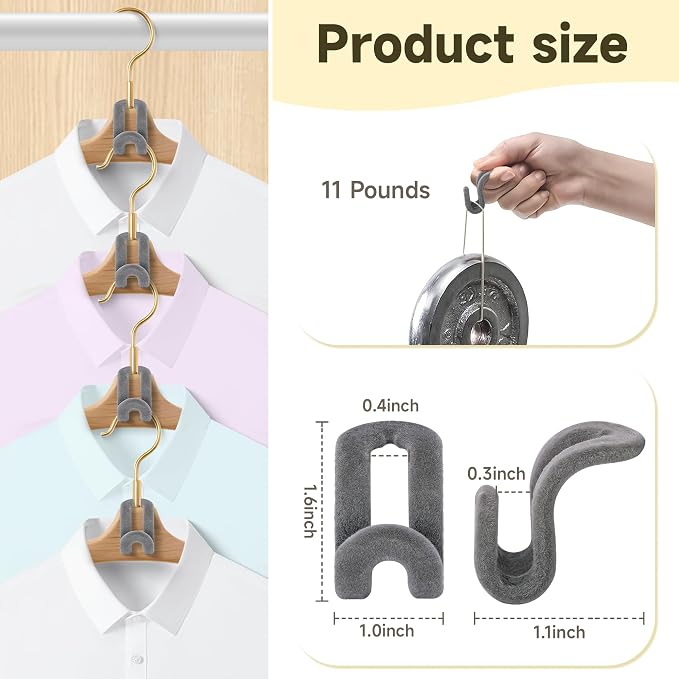 Mlici Velvet Clothes Hanger Connector Hooks - Image 6
