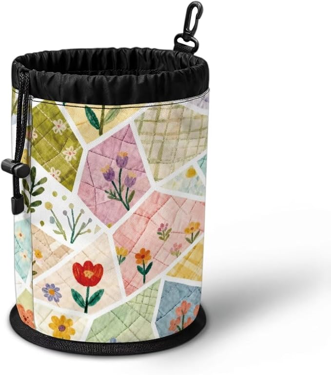 Clothespin Bag Holder Outside, Patchwork Floral Print Multiple Hanging Methods - Image 3
