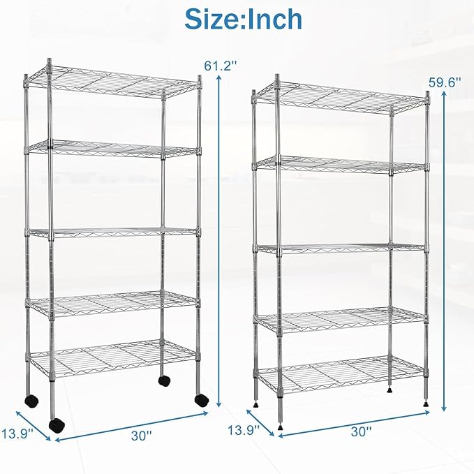 Meet perfect 5-Tier Metal Storage Shelving Unit - Image 3