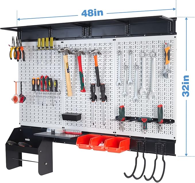 Ultrawall Peboard Storage Organizer, 48x36 inch Pegboard Wall Organizer - Image 2