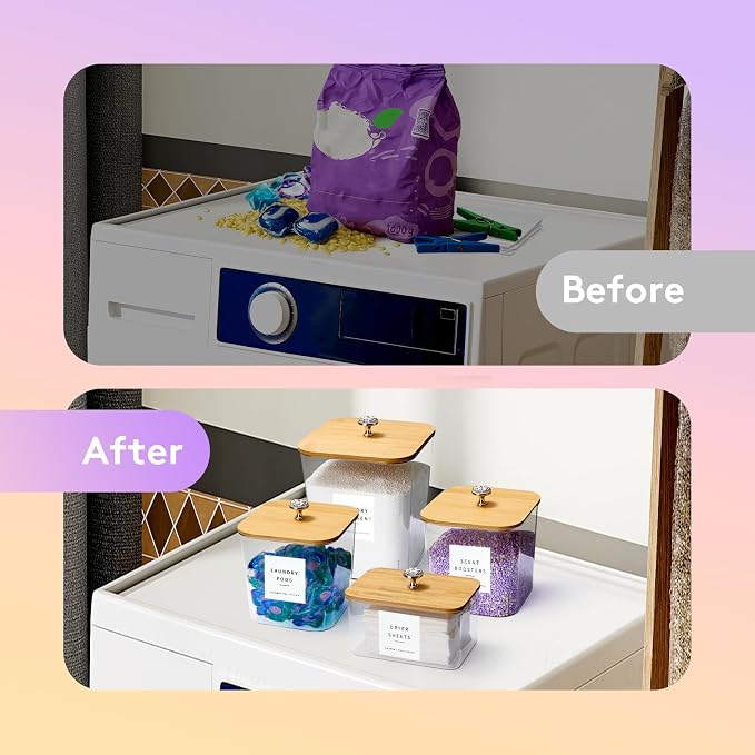 4 Pack Laundry Pod Containers and Dryer Sheet Holder - Image 4