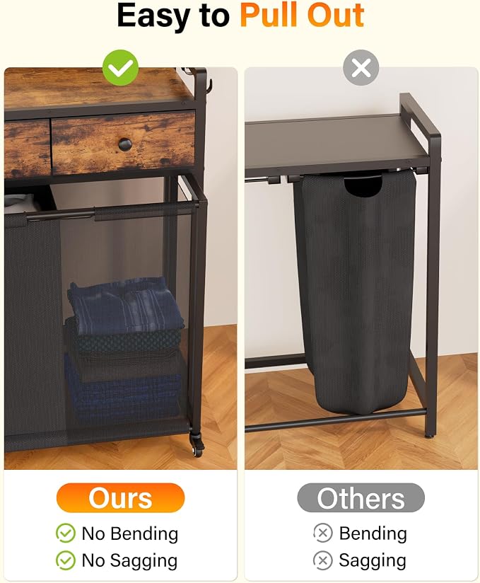 Laundry Sorter 4 Section 206L: Rolling Laundry Basket Organizer - Image 5