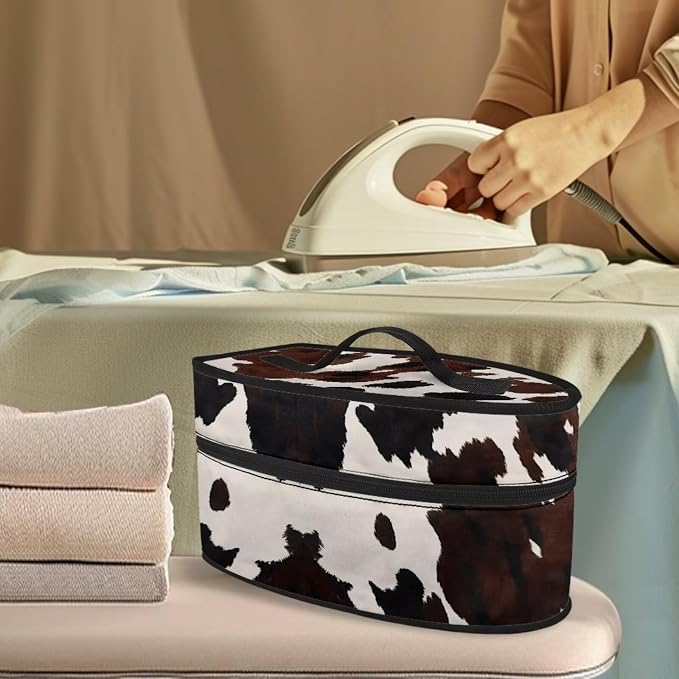 Brown Cow Print Clothes Iron Storage Case - Image 2