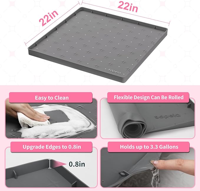 Sdpeia Under Sink Mat 22"×22" Waterproof Silicone Cabinet Liner & Sink Protector - Image 5