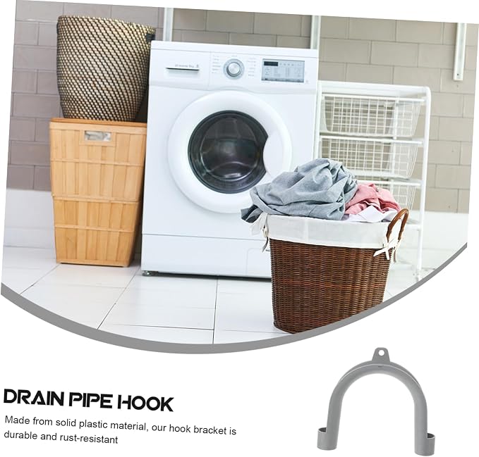 Utility Hooks for Washer Machine Drain Hose Clip U-shape Hose Holder Washing - Image 8