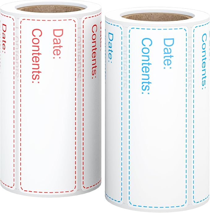 350 PCS Printholic 1" x 3" Food Storage Stickers, Removable Freezer Labels by Printholic
