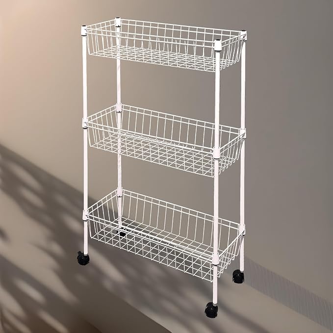 NSF white 3-layer storage rack, refrigerator crevice rack, washing machine by GUANGFOSHUN