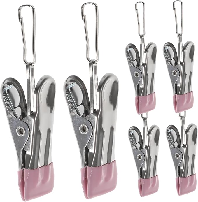 6pcs Heavy Duty Laundry Clothespins No-Trace Clothes Pin Clips by PRETYZOOM