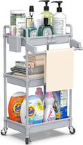 SPACEKEEPER Rolling Storage Cart, 3 Tier Utility Cart Laundry Room Organization by SPACEKEEPER