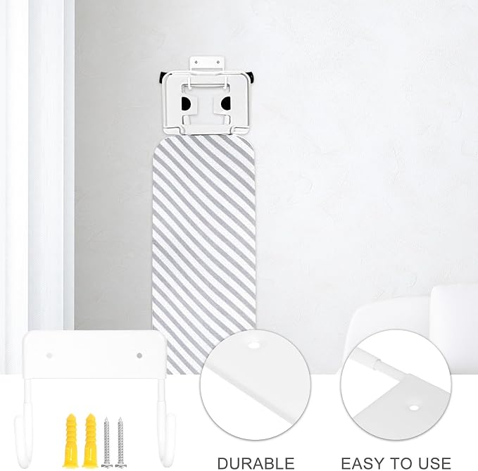 Toyvian Ironing Board Hanger Wall Mount Hook White Sturdy Household Storage - Image 3