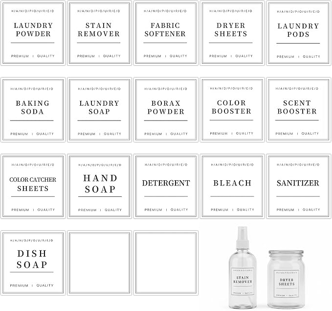 Laundry Labels 18 Pcs Waterproof Laundry Room Labels by Unknown