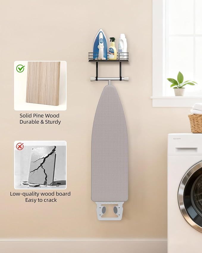 Ironing Board Holder Wall Mount, Metal Ironing Board Hanger - Image 5