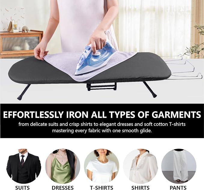 Table Top Ironing Board with Iron Holder and Wall Mount, Foldable Mine Iron - Image 4