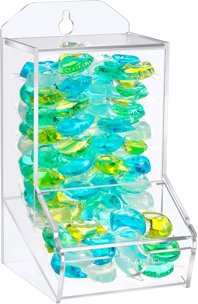 Weysat 1 Pack Laundry Pods Container Acrylic Dishwasher Pods Holder W/ 2 Lids by Weysat