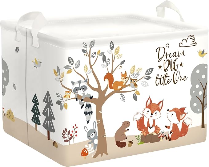 Forest Animals Laundry Hamper Woodland Tree Large Storage Basket Parents by HUUMONSS