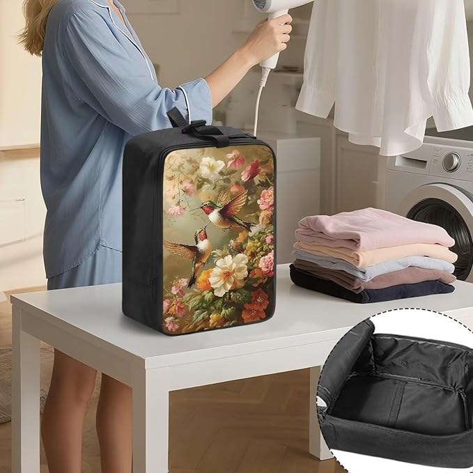 Portable Travel Iron Storage Bag Hummingbird Heavy Fabric Bag - Image 3