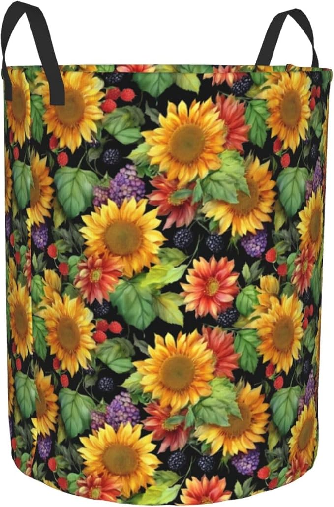 Sunflowers Laundry Basket Storage Bin Foldable Laundry Hamper Clothes Storage - Image 2