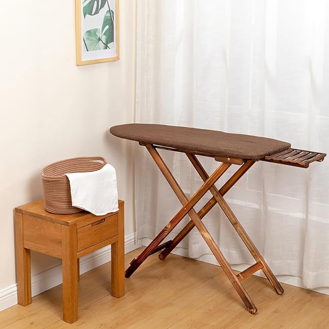 Ironing Board, Wooden Ironing Boards, Foldable Standard Size, Adjustable Height by RNQZ