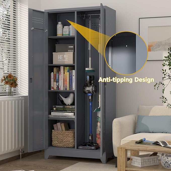GREATMEET 72'' Metal Utility Storage Cabinet - Image 7