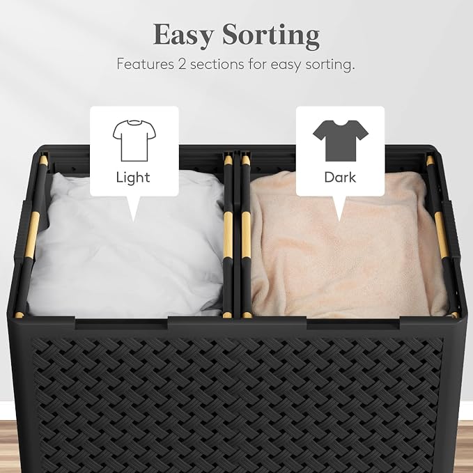 Lifewit 110L Plastic Double Laundry Basket - Image 3