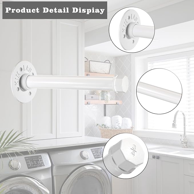 Sumnacon 2 Pcs 8 Inch Industrial Pipe Clothes Bar - Image 3