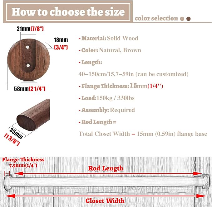 Solid Wood Clothes Support Holder - Image 7
