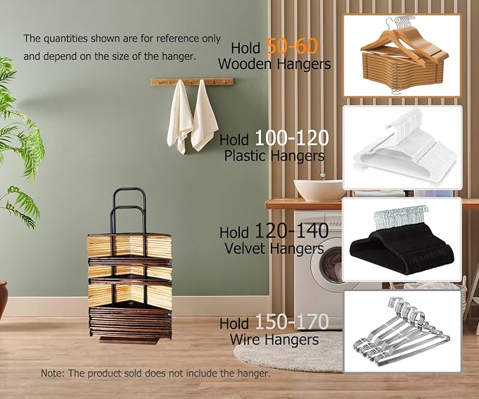 Hanger Stacker, Clothes Hanger Holder Organizer Stand, Portable Hanger Storage - Image 3