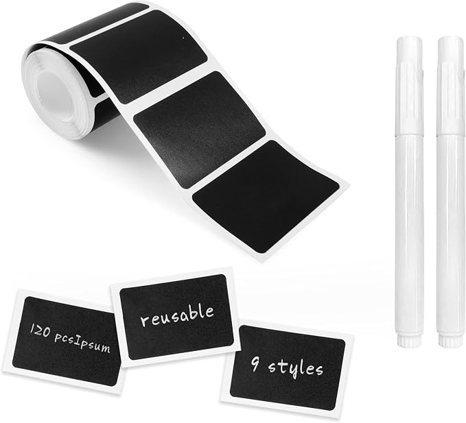 MUWOOB Chalkboard Labels, Containers, Mason Jars, Condiments, Food Storage by Unknown
