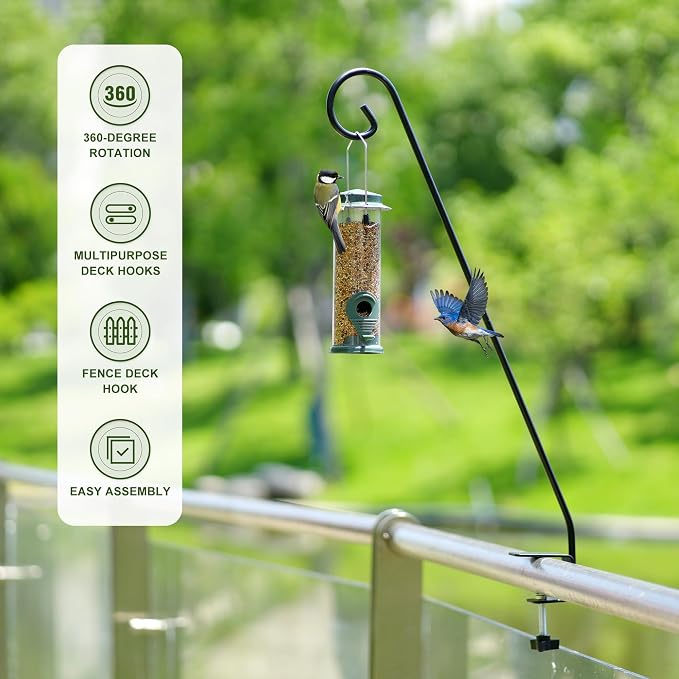 MIXXIDEA 2 Packs Heavy Duty Deck Rail Pole Deck Hook, Extensible and Adjustable - Image 6