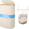 Laundry Hamper with Lid, 100L Clothes Hampers by VANNPOOY