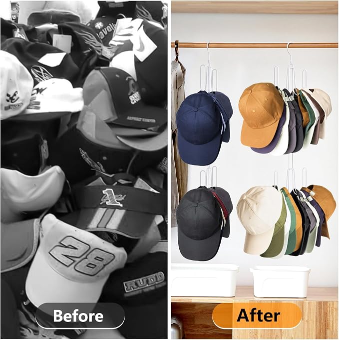 Hat Hangers for Closet, 1 Pack Stainless Steel Hat Organizer, Hat Racks for - Image 6