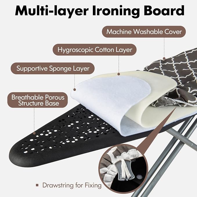 COSTWAY Ironing Board Full Size, Foldable Iron Stand - Image 2