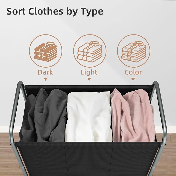 STORAGE MANIAC Rolling Laundry Hamper, 165L Laundry Basket - Image 4