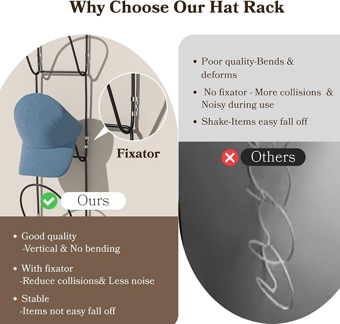 18 Pack Over The Door Hat Organizer - Image 5