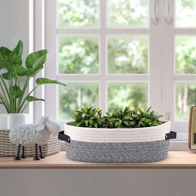 Small Cotton Rope Woven Basket Toilet Paper Baskets - Image 6