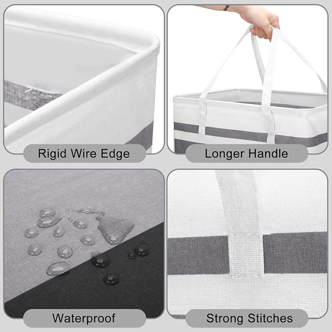 8 Pcs 75 L Large Laundry Basket Organizer bulk Collapsible Tall Waterproof - Image 3