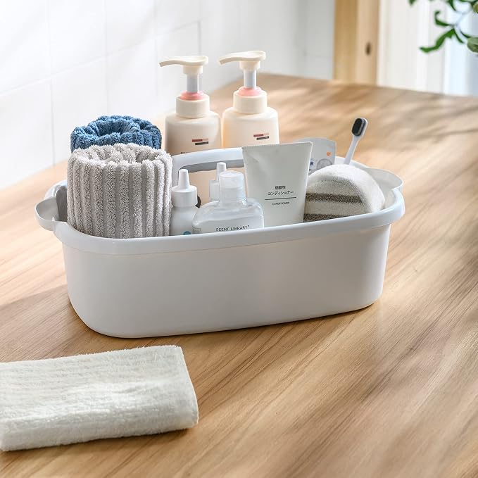 ALINK Large Plastic Shower Caddy Tote, Portable Storage Caddy Basket Organizer - Image 3